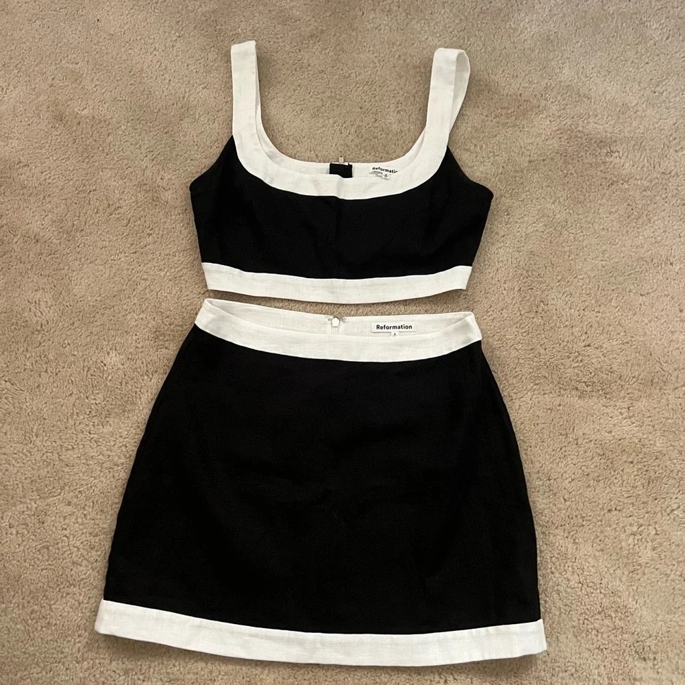 Reformation Monochrome Two-Piece Ensemble (Robbie Linen Two Piece)- worn once